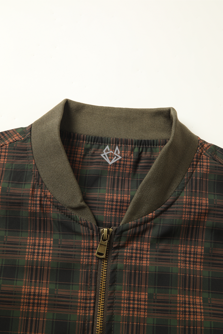 Men's Plaid Bomber Jacket