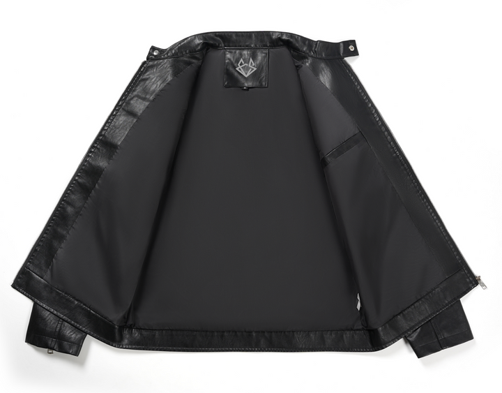 Men's Classic Black Leather Biker Jacket