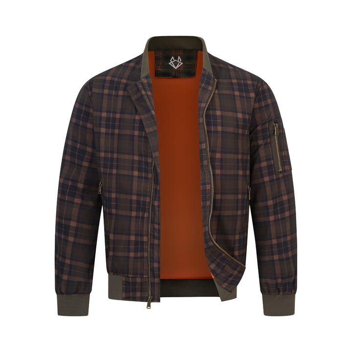 Men's Plaid Bomber Jacket