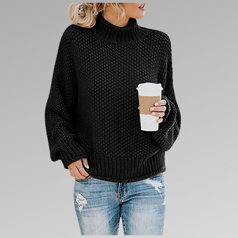 Women's Elegant High Neck Warm Knit Sweater