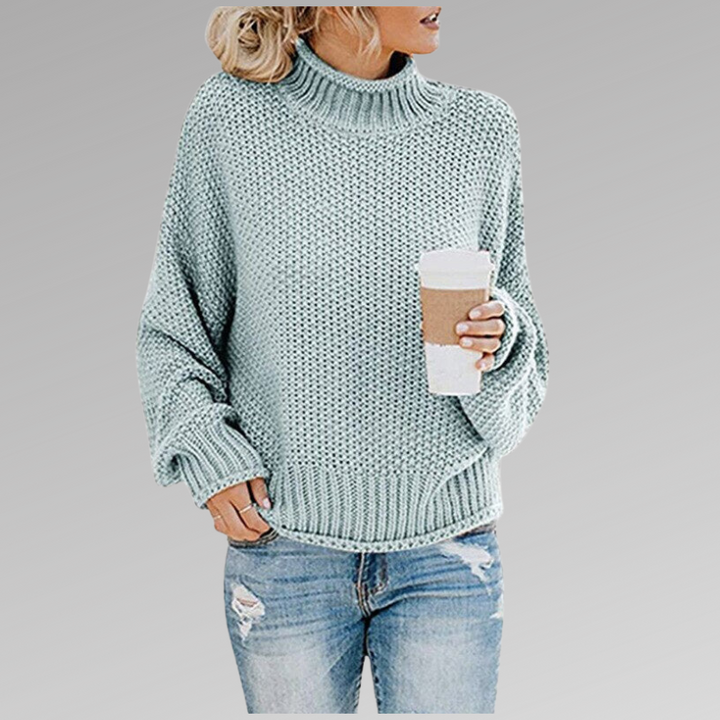 Women's Elegant High Neck Warm Knit Sweater