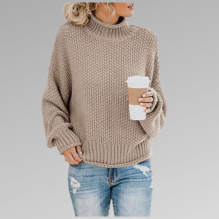 Women's Elegant High Neck Warm Knit Sweater