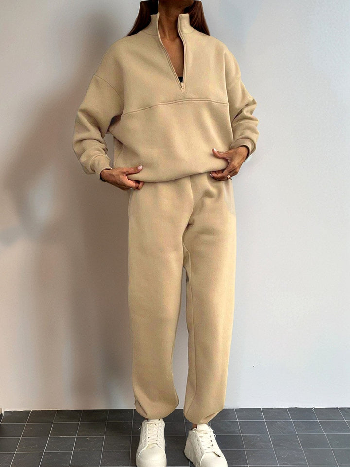 Women's Half-Zip Pullover and Jogger Pants Set