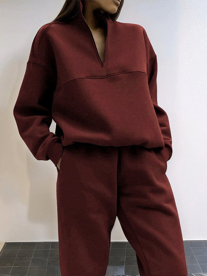 Women's Half-Zip Pullover and Jogger Pants Set