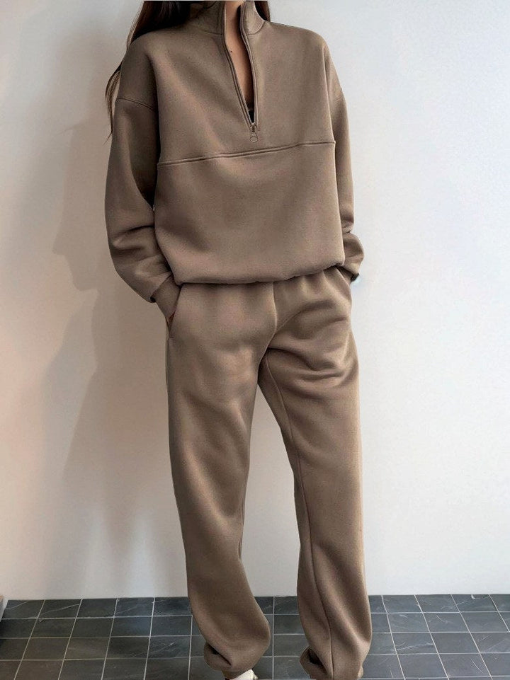 Women's Half-Zip Pullover and Jogger Pants Set