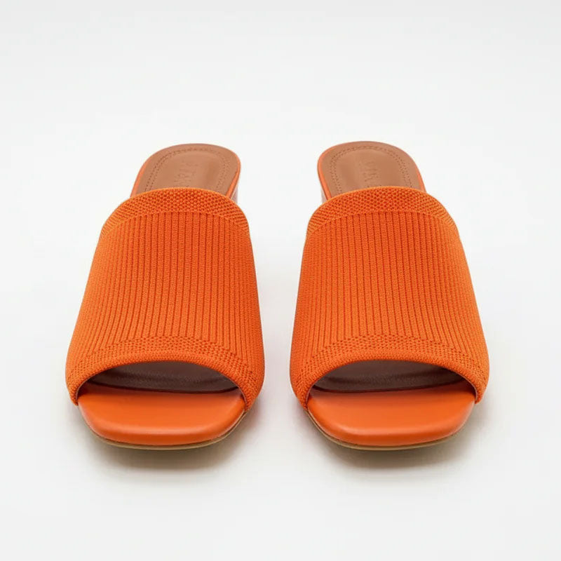 Veronica | Women's Modern Ribbed Knit Slip-On Heels