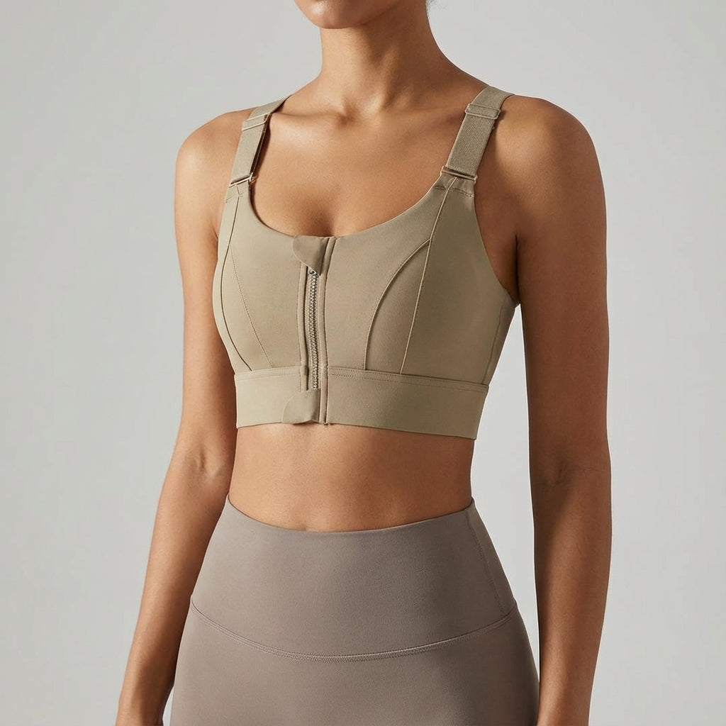 Phoebe | Women's Adjustable Sports Bra with Zip Closure
