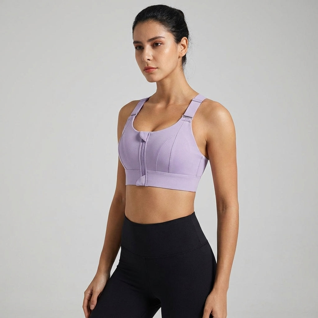 Phoebe | Women's Adjustable Sports Bra with Zip Closure