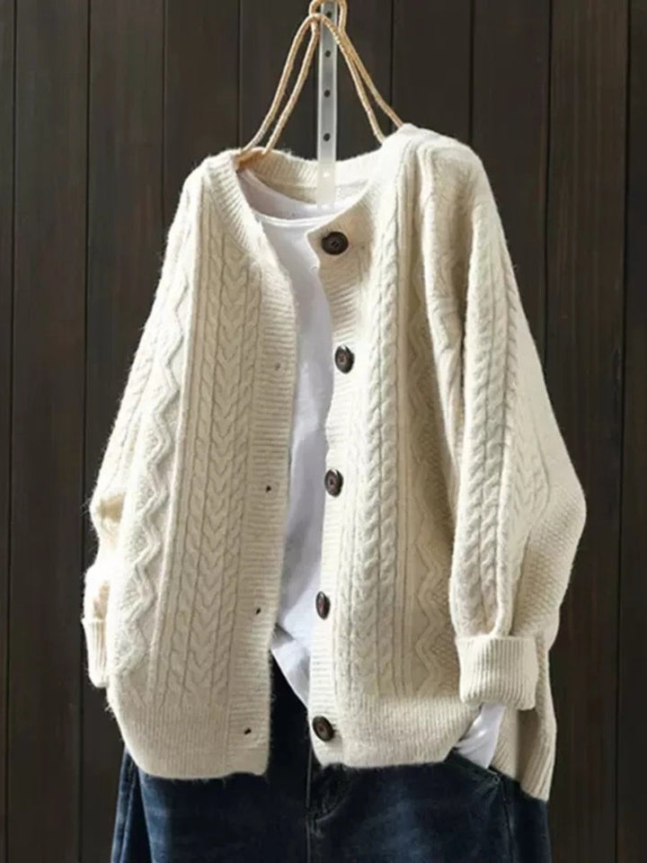 Women's Cozy Oversized Cable-Knit Cardigan