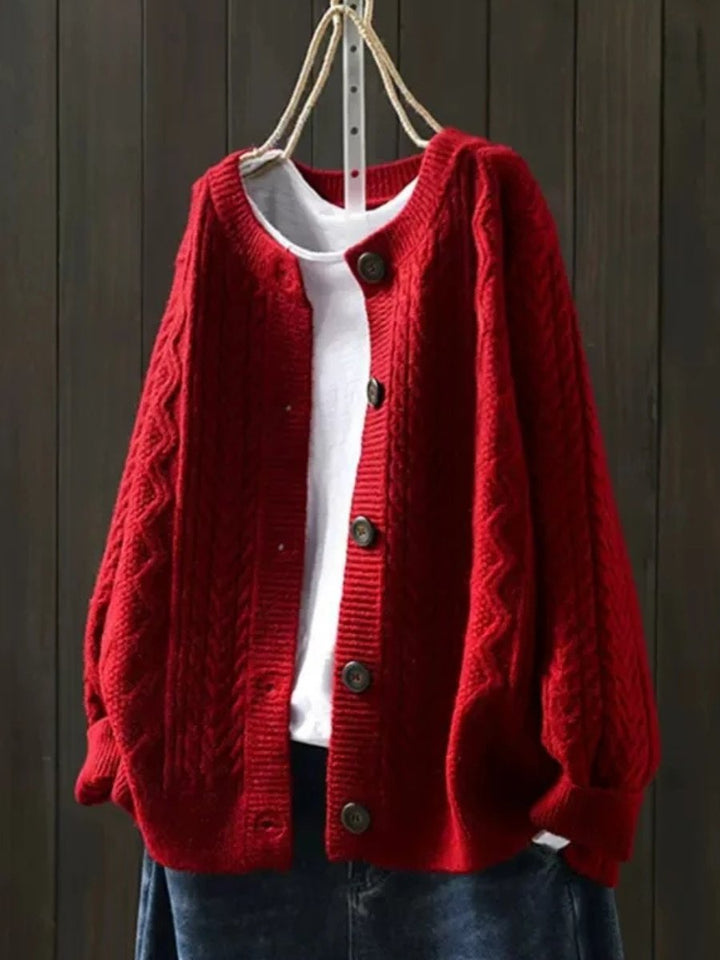 Women's Cozy Oversized Cable-Knit Cardigan