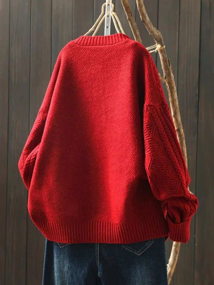 Women's Cozy Oversized Cable-Knit Cardigan