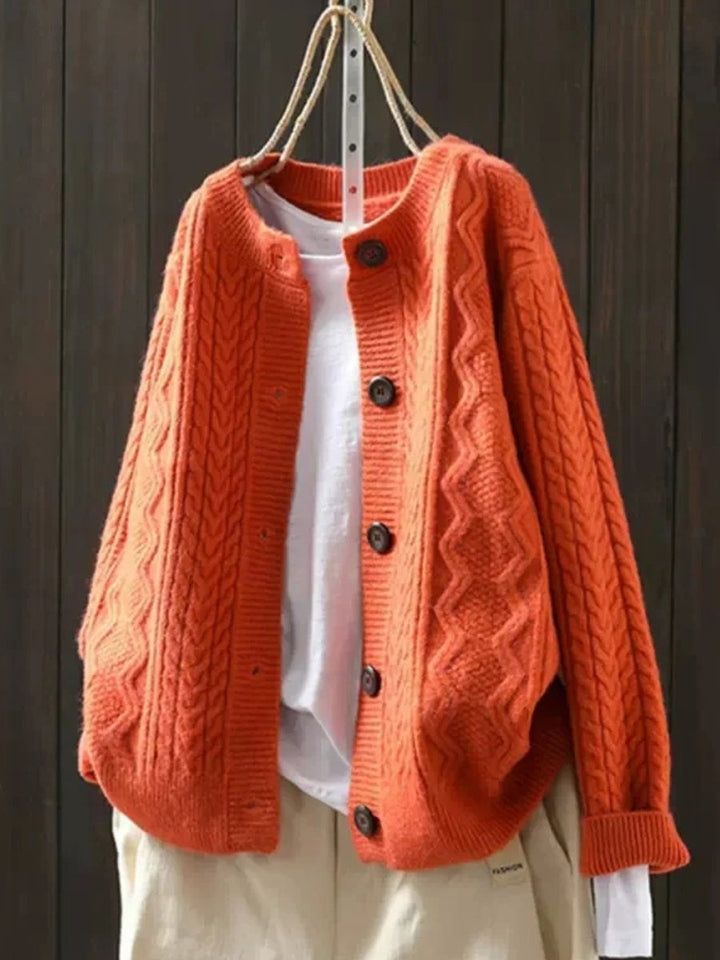 Women's Cozy Oversized Cable-Knit Cardigan
