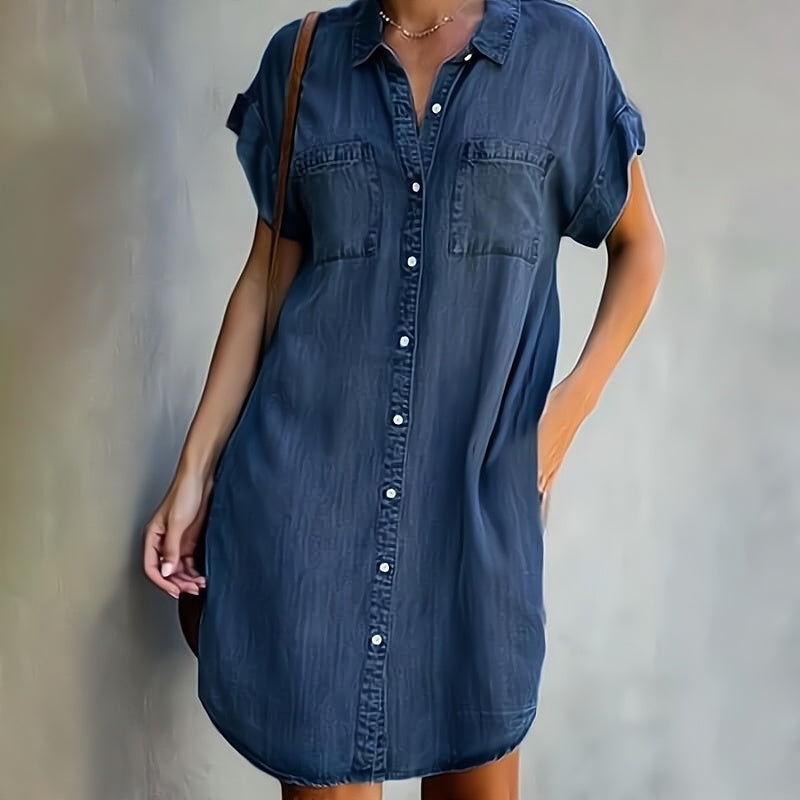 Marie | Women's Button-Down Shirt Dress-Trendy 4 Fit