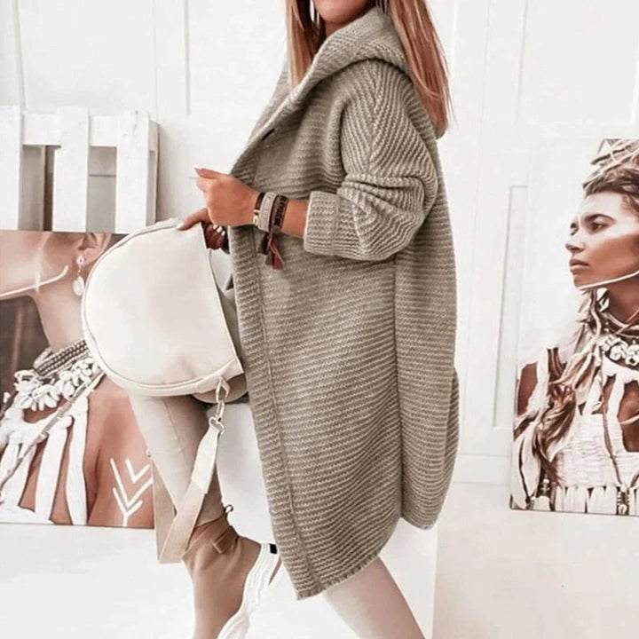 Women's Cozy Knit Hooded Cardigan Sweater