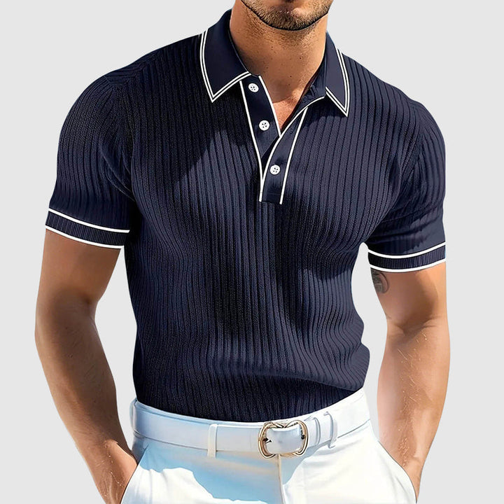 Warren | Men's Ribbed Contrast Trim Polo Top