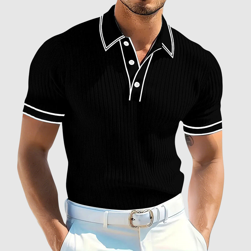Warren | Men's Ribbed Contrast Trim Polo Top
