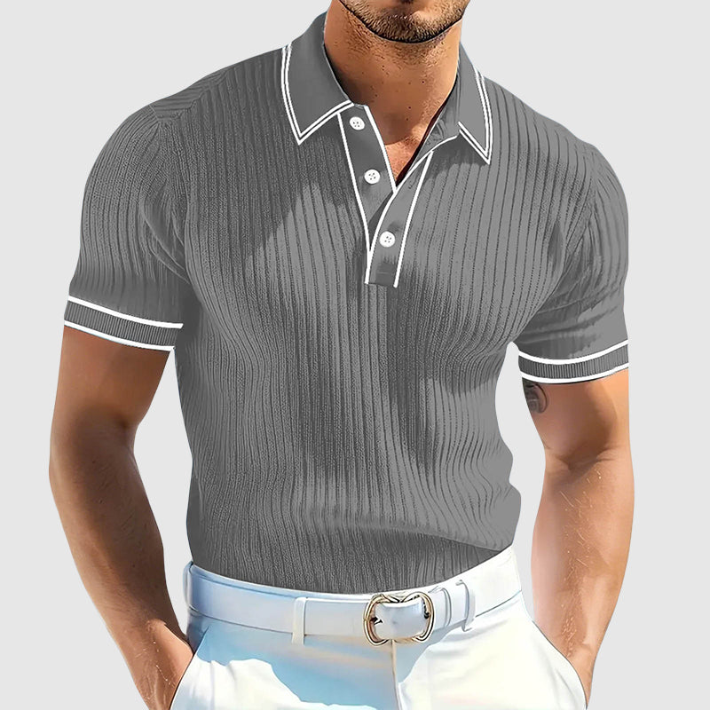 Warren | Men's Ribbed Contrast Trim Polo Top