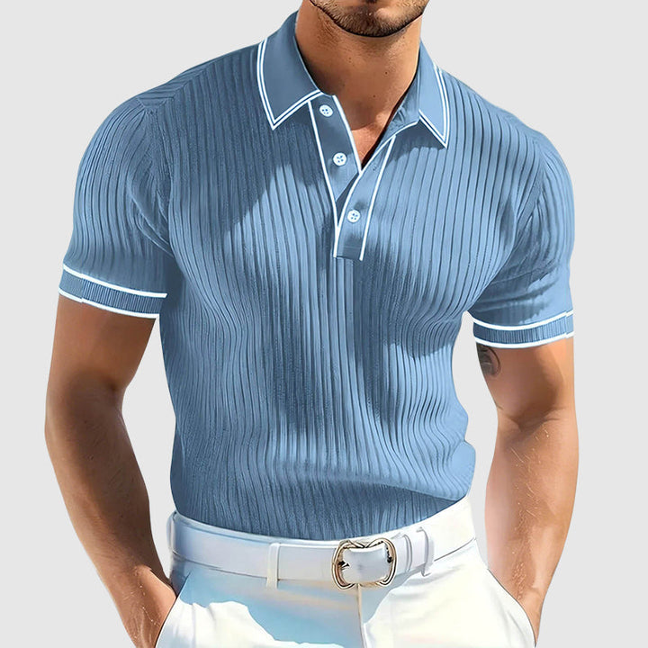 Warren | Men's Ribbed Contrast Trim Polo Top