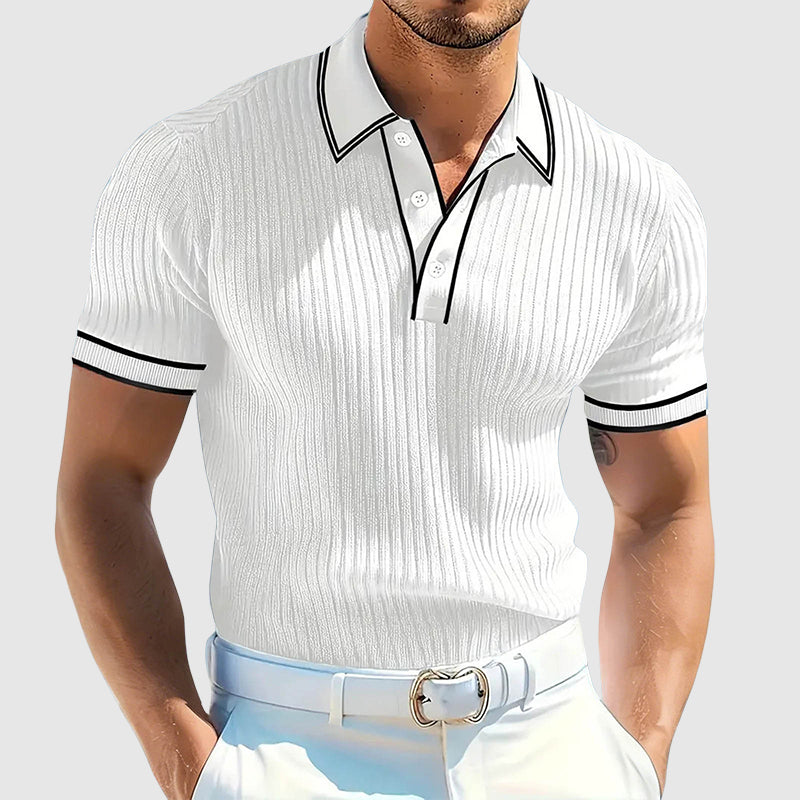 Warren | Men's Ribbed Contrast Trim Polo Top