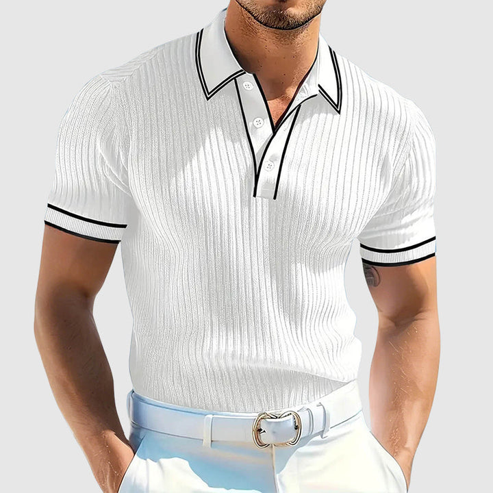 Warren | Men's Ribbed Contrast Trim Polo Top