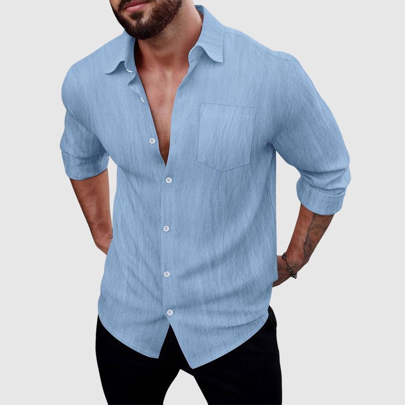 Weston | Men's Classic Linen Shirt with Pocket