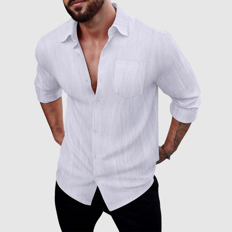 Weston | Men's Classic Linen Shirt with Pocket