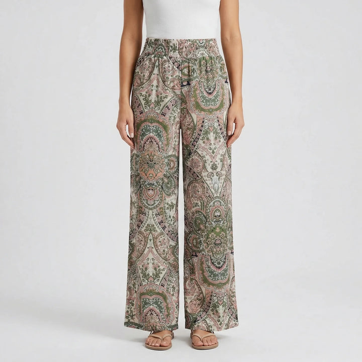Hannah | Women's Wide-Leg Printed Boho Trousers