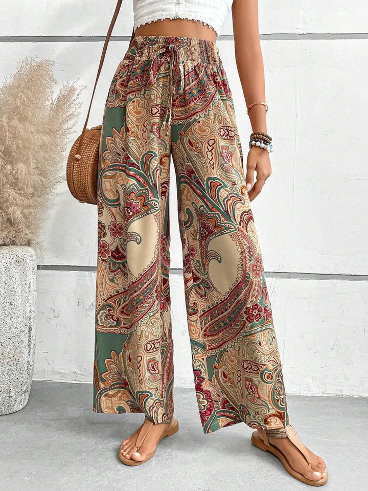 Hannah | Women's Wide-Leg Printed Boho Pants