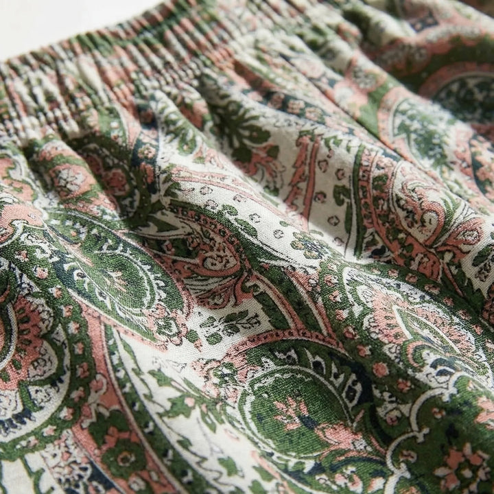 Hannah | Women's Wide-Leg Printed Boho Trousers