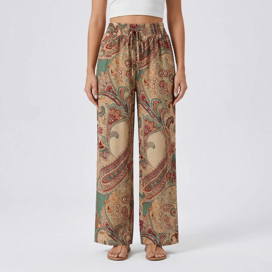 Hannah | Women's Wide-Leg Printed Boho Trousers