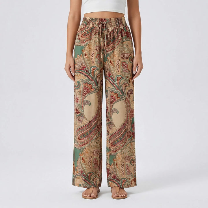 Hannah | Women's Wide-Leg Printed Boho Trousers