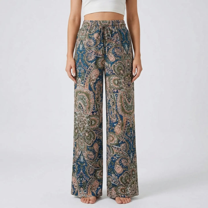 Hannah | Women's Wide-Leg Printed Boho Trousers