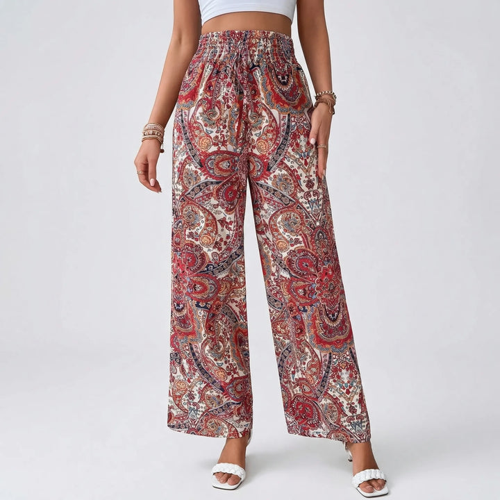 Hannah | Women's Wide-Leg Printed Boho Trousers