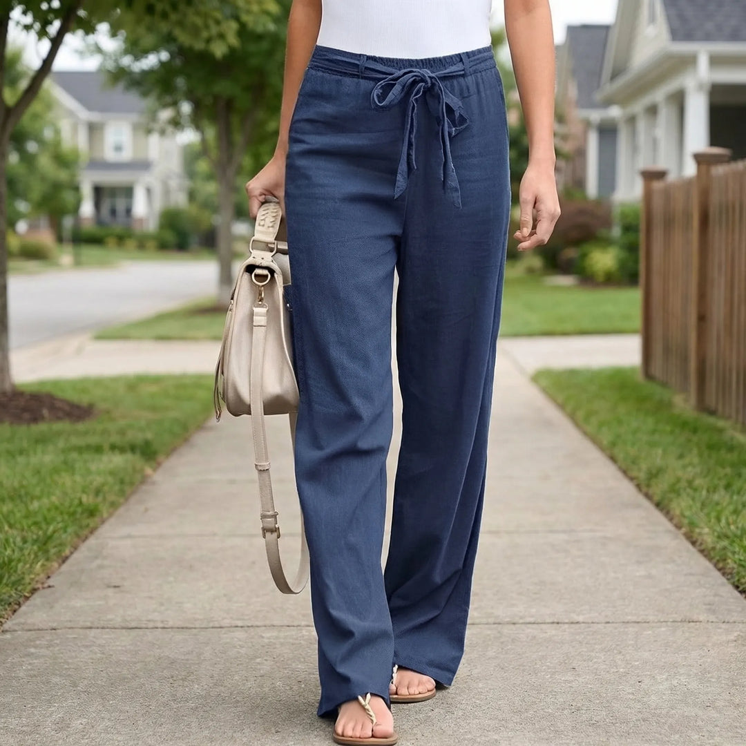 Laverne | Women's Wide-Leg Tie-Waist Pants