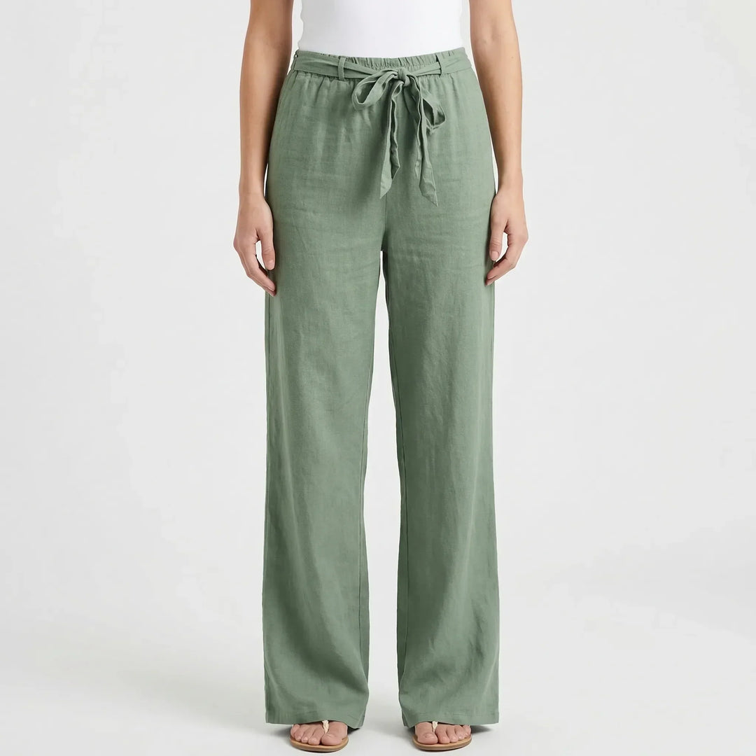 Laverne | Women's Wide-Leg Tie-Waist Pants
