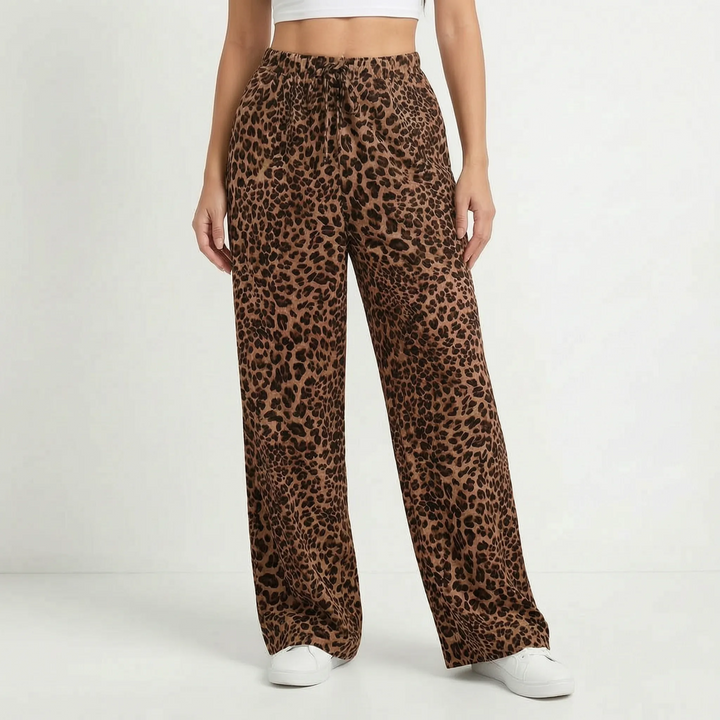Teresa | Women's Wide-Leg Leopard Print Pants