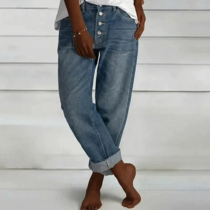 Women's High-Waisted Denim Pants