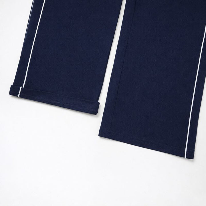 Women's Stylish Wide Leg Track Pants with Side Piping