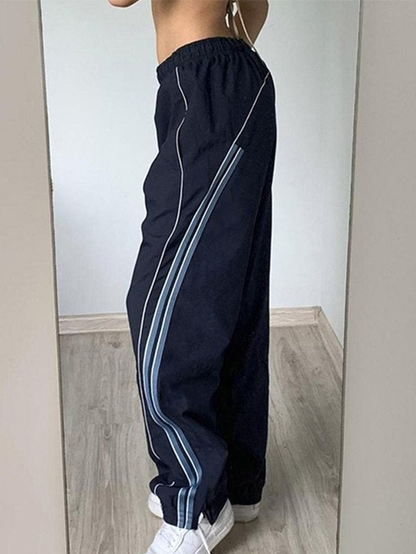 Women's Stylish Side Stripe Baggy Track Pants