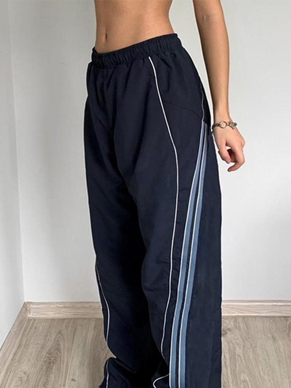 Women's Stylish Side Stripe Baggy Track Pants