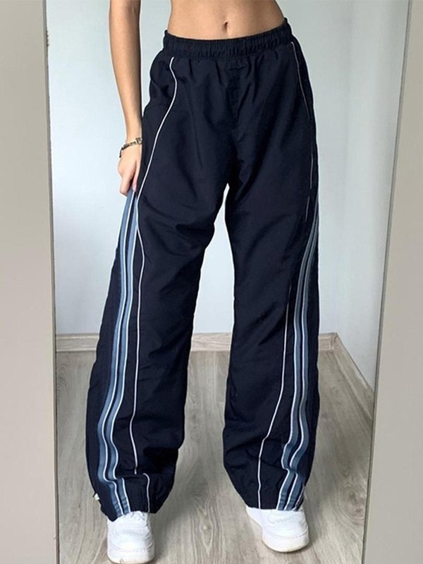 Women's Stylish Side Stripe Baggy Track Pants