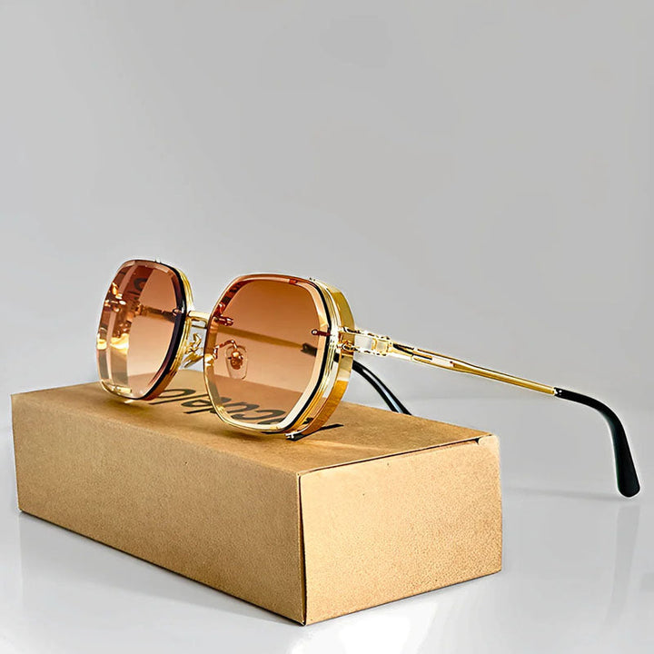 Women's Retro Geometric Metal Sunglasses for Stylish Protection