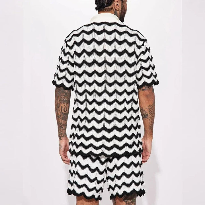 Men's Crochet Set with Zigzag Pattern for Stylish Comfort