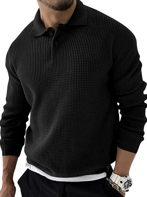 Men's Urban Slim Cut Knitting Sweater with Reversible Collar