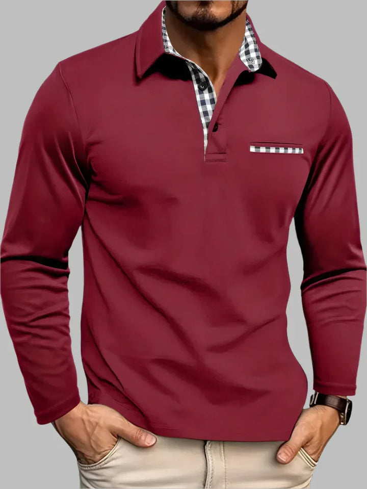 Men's Classic Long-Sleeve Summer Polo Shirt
