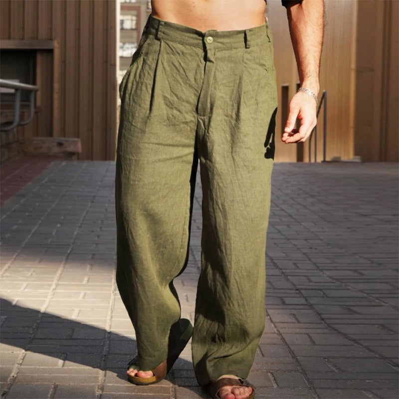 Men's Wide Linen Mix Summer Pants