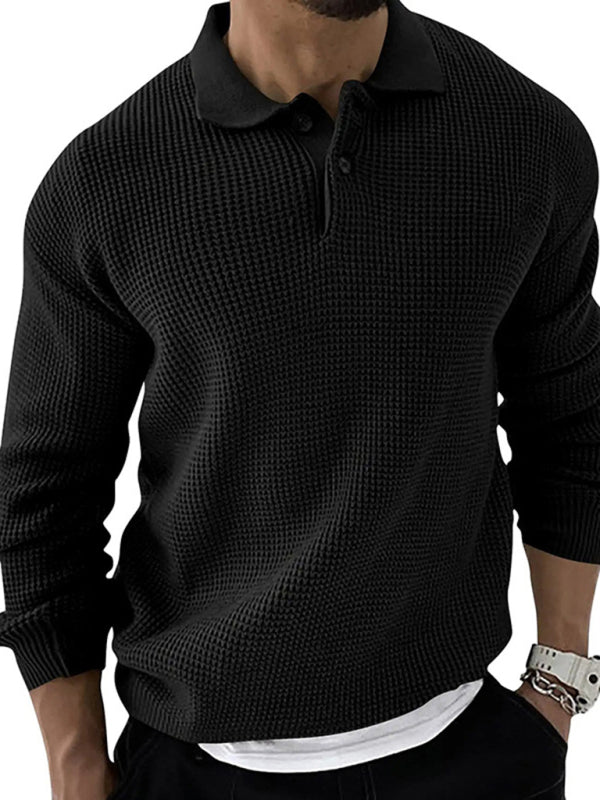 Men's Urban Slim Cut Knitting Sweater with Reversible Collar