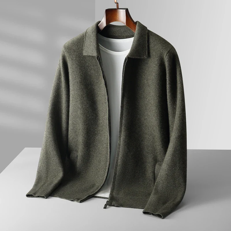 Men's Stylish and Versatile Full-Zip Cardigan