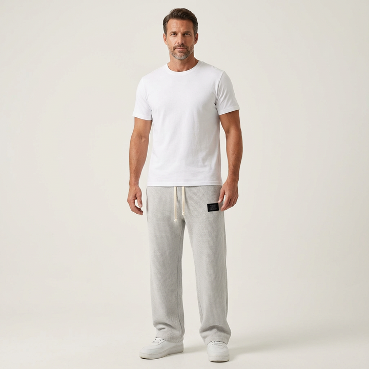 Men's Wide-Leg Adjustable Waist Casual Pants