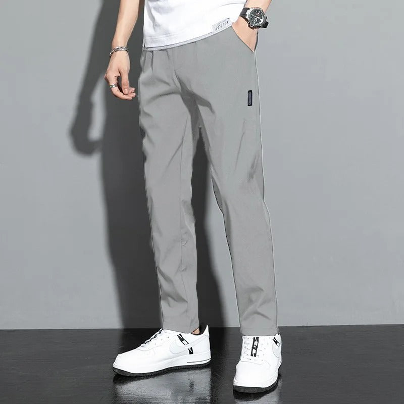 Men's Sporty Jogging Pants with Cord Drawstring